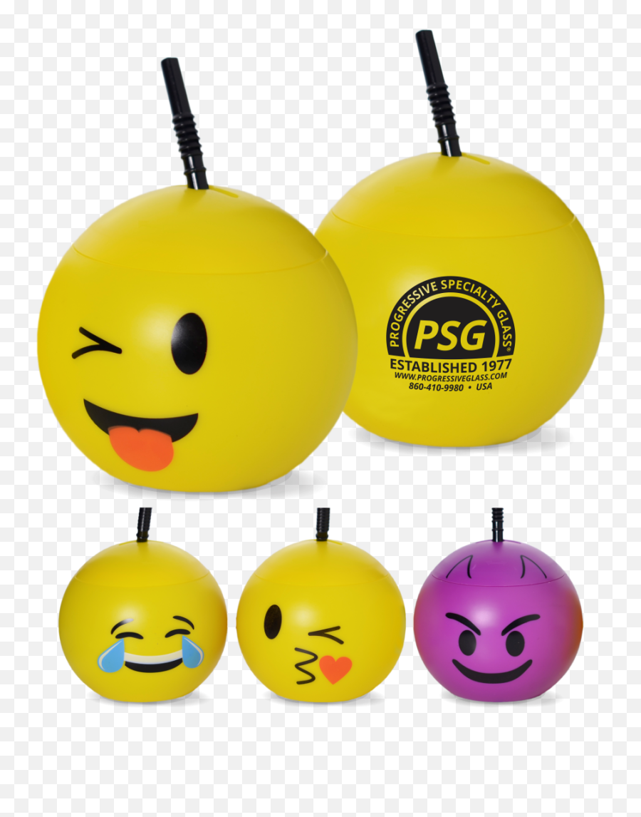 32oz Plastic Emoji Balls - Smiley,Balls Emoji