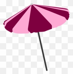 Pink Beach Umbrella Clipart Transparent Cartoon - Jingfm Art Emoji