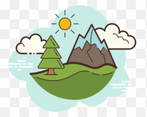 National Park Icon - Mountain River Emoji