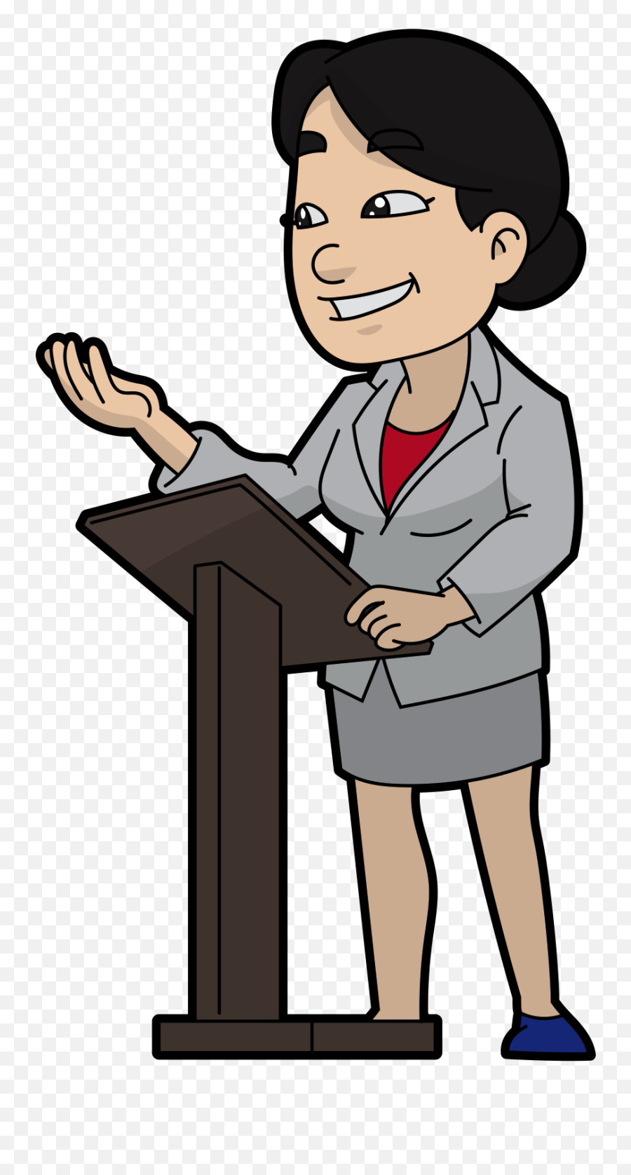 Woman Cartoon Speaking Png Clipart - Cartoon Public Speaking Clipart Emoji,Person Speaking Emoji