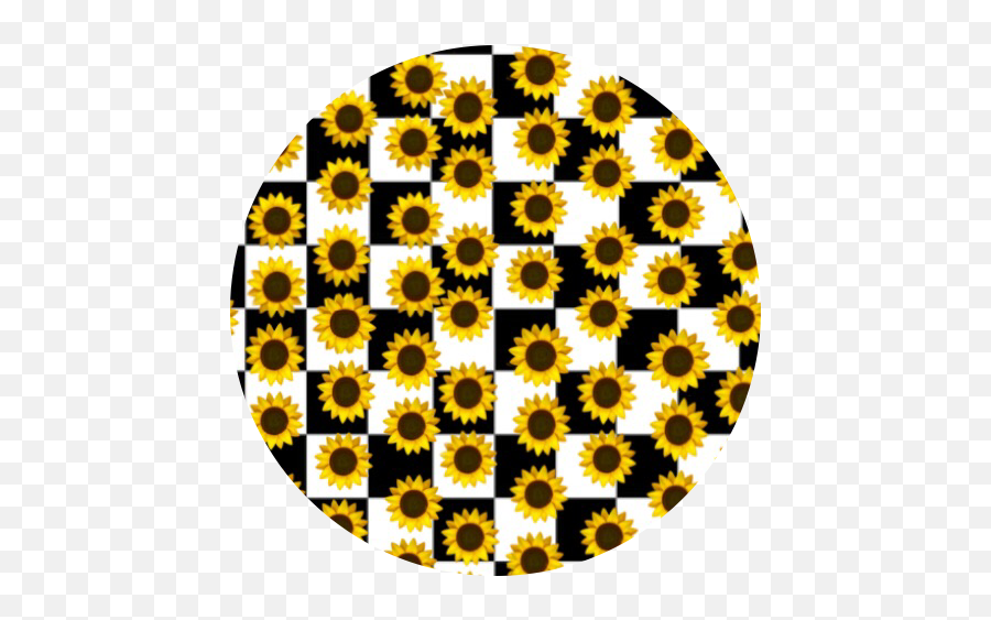 Aesthetic Checkerboard Emoji Yellow - Checkered Sunflower,C: Emoji