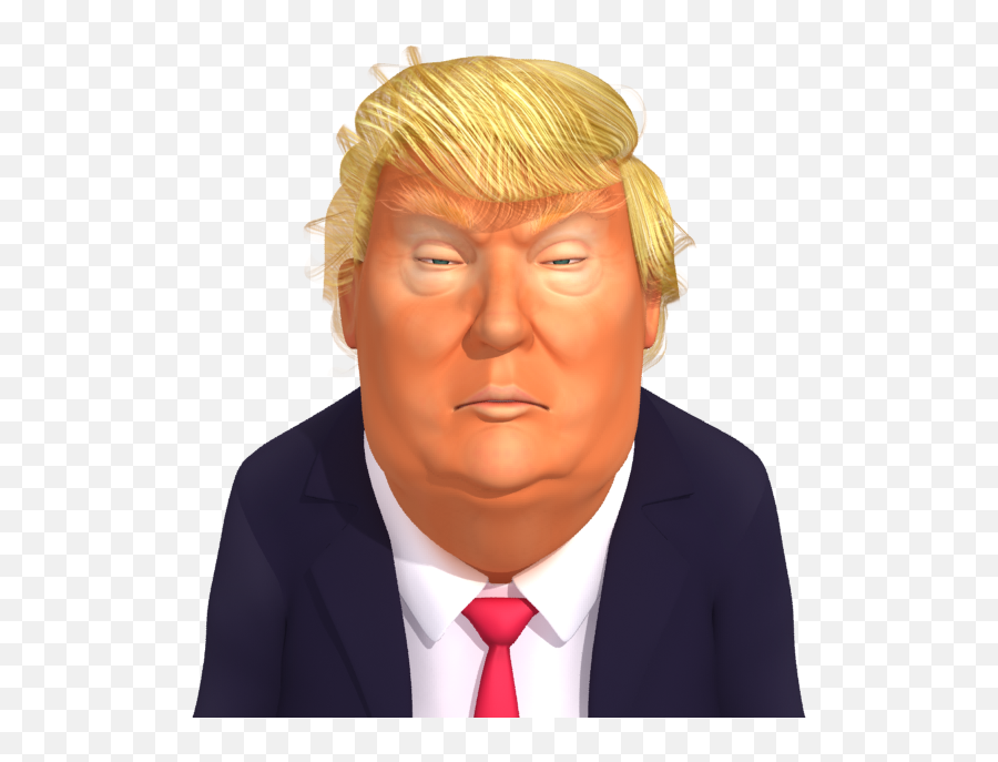 Not Amused Trump 3d Caricature Emoji - Cartoon Transparent Donald Trump,Not Amused Emoji