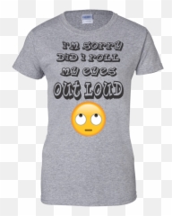 Roll My Eyes Funny Tee - Smiley Emoji,Roll Eyes Emoticon