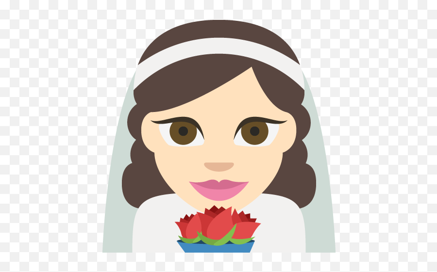 Bride With Veil Light Skin Tone Emoji Emoticon Vector Icon - Bride Emojis,Bride Emoji