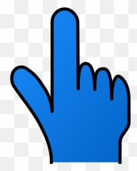 Pointing Up Finger Clipart Bw - Blue Hand Art Emoji