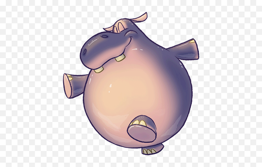 Hippo Animated Walk Cycle - Cartoon Animated Hippo Emoji,Hippo Emoji