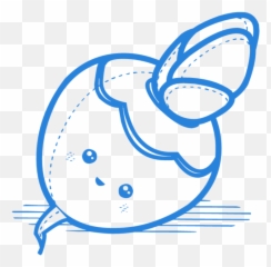 Mq Blue Vegetables Kawaii Face - Cute Ico Emoji