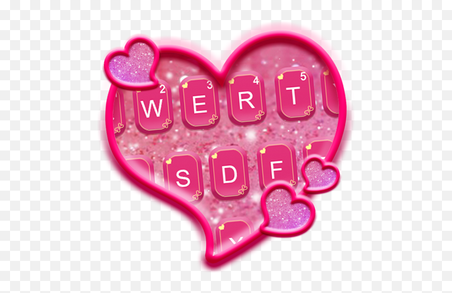 Glitter Heart Emoji Keyboard - Heart,Hear Emoji
