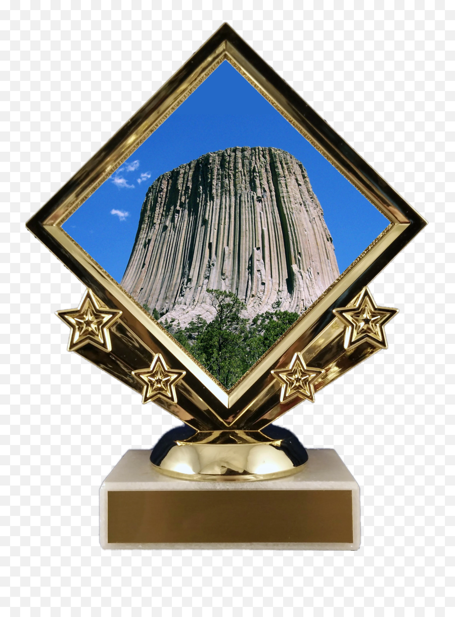 Alien Diamond Trophy On Marble - Devils Tower National Monument Emoji,Alien Picture Frame Emoji