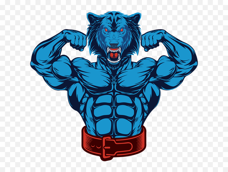 Bodybuilder Wolf Fitness - Gym Body Images Hd Download Emoji,Wolf Howling Emoji