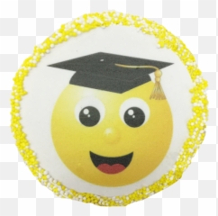 Grad Emoji Sugar Cookies With Sprinkles - Smiley
