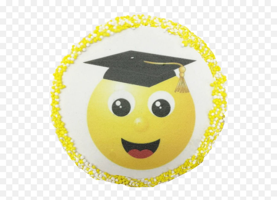 Grad Emoji Sugar Cookies With Sprinkles - Smiley,Anniversary Emoji