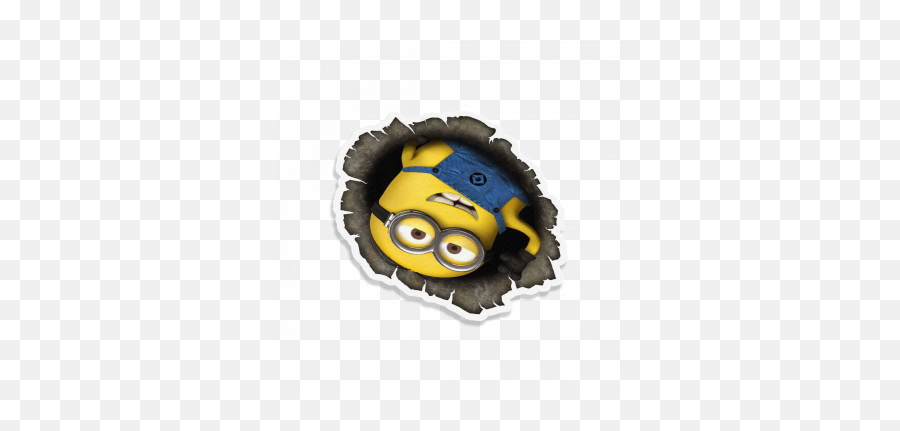 Minion At Hole Stickers Car Moto Bike 3d Stickers - Cupcake Emoji,Blowfish Emoji