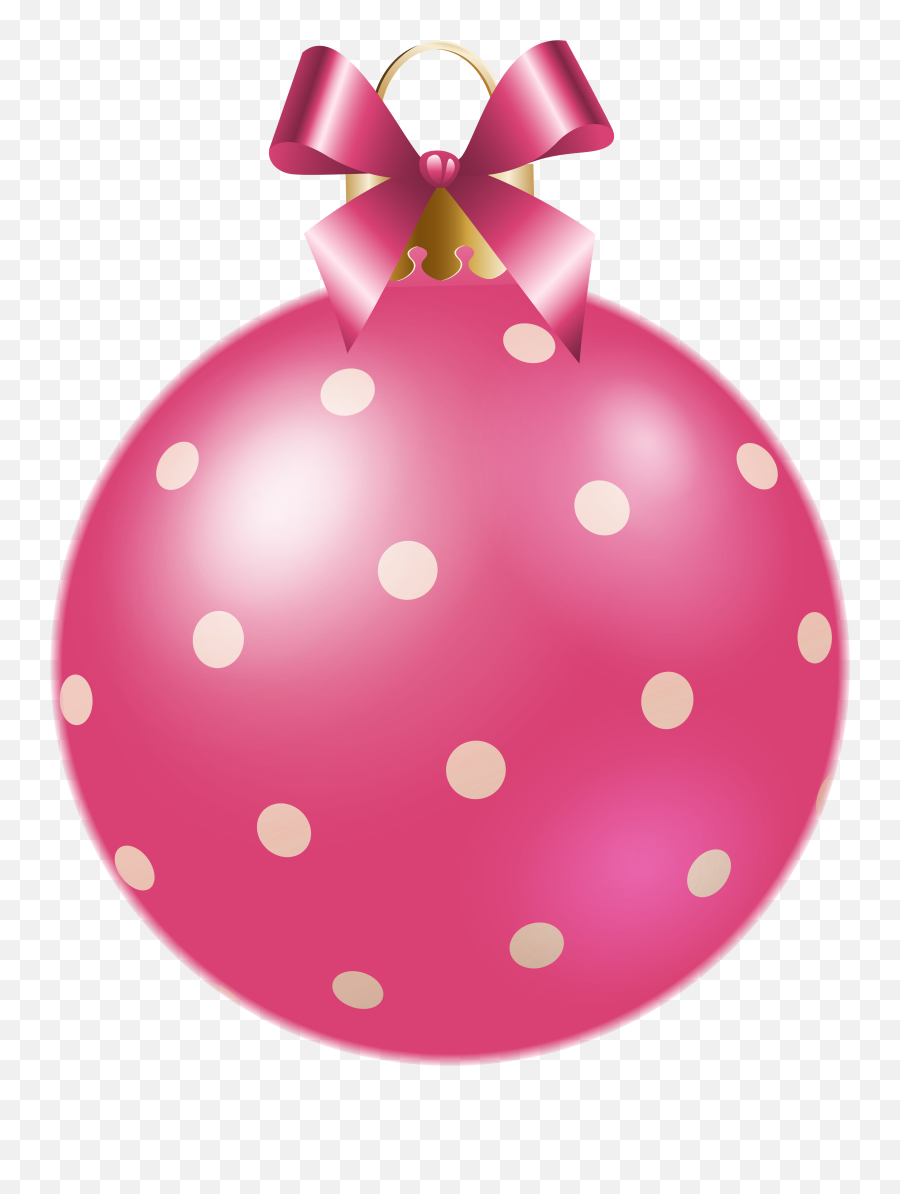 Pink Clipart Xmas - Pink Christmas Ball Png Emoji,Emoji Christmas Ornaments