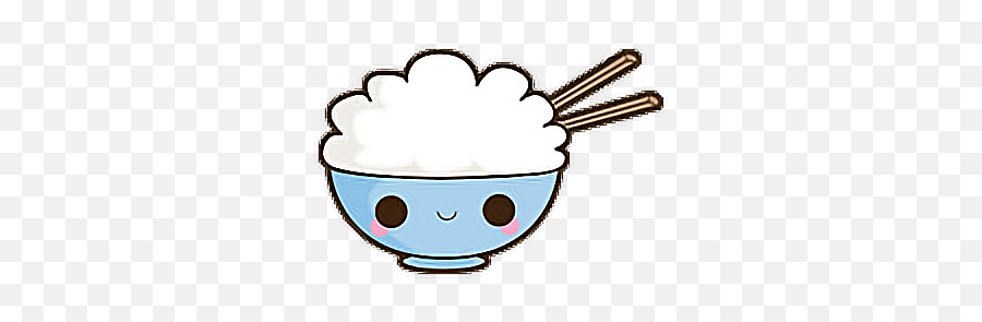 Kawaii Cute Rice Bowlfreetoedit - Arroz Kawaii Emoji,Bowl Of Rice Emoji