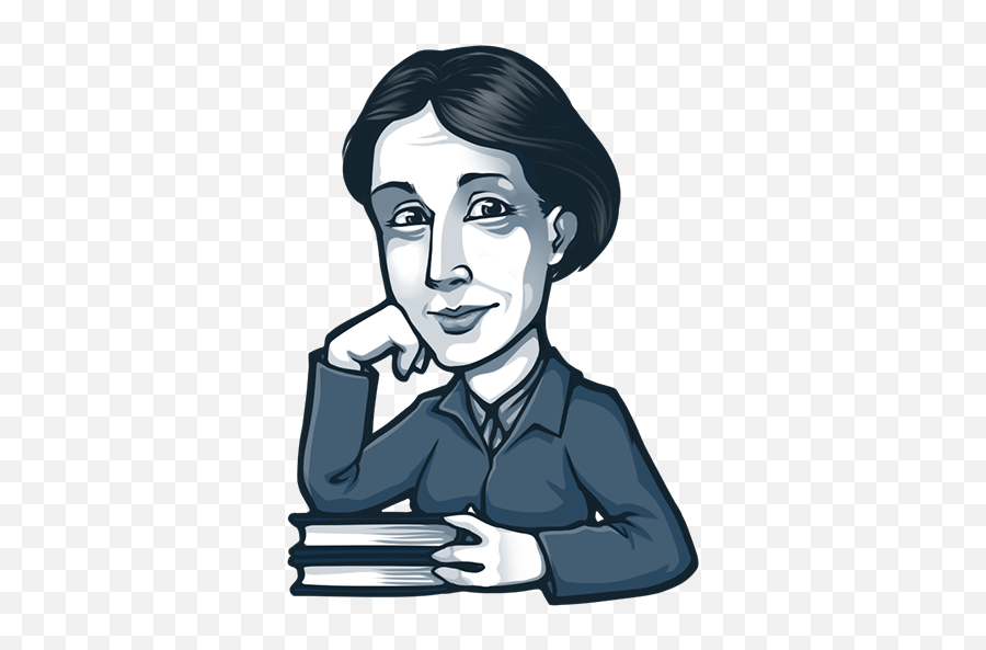 Moar Stickers - Caricatura Virginia Woolf Dibujo Emoji,Telegram Emoji Stickers