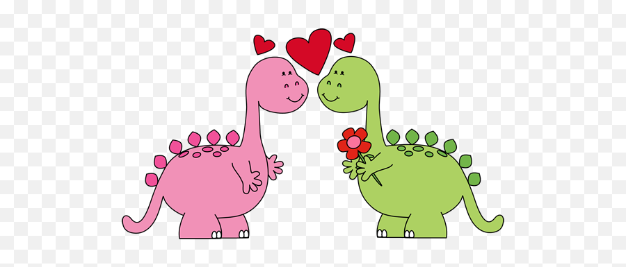 Valentines Day Clip Art Dinosaurs In Love - Cute Valentines Day Clipart Emoji,Dinosaur Emoticon