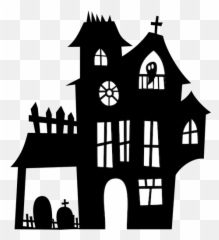 Haunted Mansion Silhouette - House Clipart Png Emoji