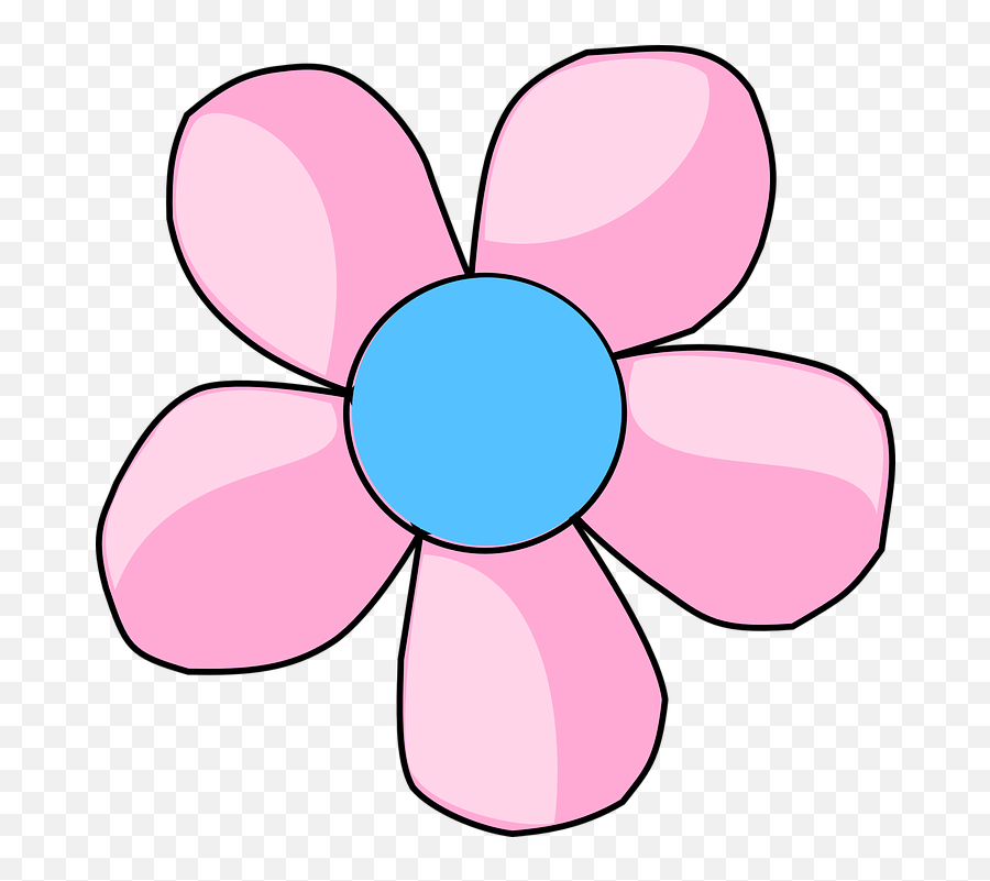 Free Blue Flower Blue Vectors - Flowers With Five Petals Clip Art Emoji,Hibiscus Emoji