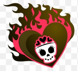 Girly Skull Heart Mug Clipart - Valentines With Skull And Crossbones Emoji,Sugar Skull Emoji