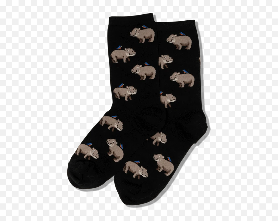Womens Hippo Crew Socks - Sock Emoji,Hippo Emoji