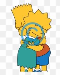 Bart Hugging Lisa - Bart And Lisa Hugging Emoji,The Simpsons Emoji