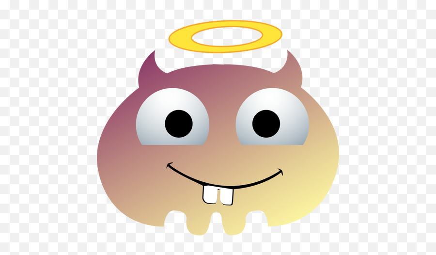 Happy Monster - Cartoon Angel Monster Emoji,Devil Emoticon