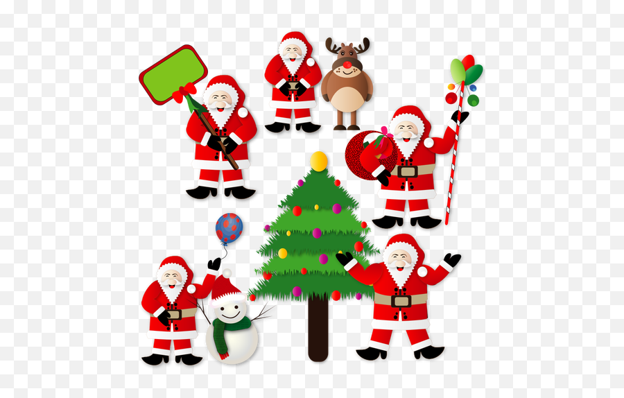 Christmas Santas - Christmas Santas Emoji,Emoji War Ideas