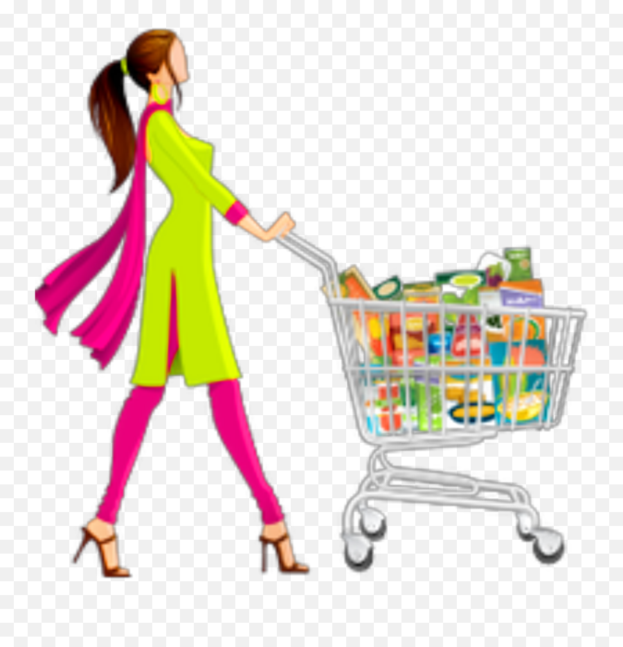 Ftestickers Woman Girl Shopping Cart - Repurchase Income Emoji,Emoji Shopping Cart