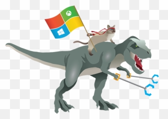 Ninja Cat Waving A Microsoft Windows - Microsoft T Rex Gif Emoji,Ninja Cat Emoji