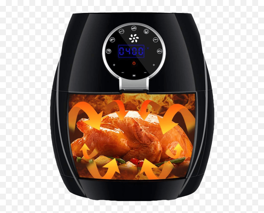 Chef Sifu 4qt Xl Air Fryer - Meat Emoji,Clock Rocket Clock Emoji