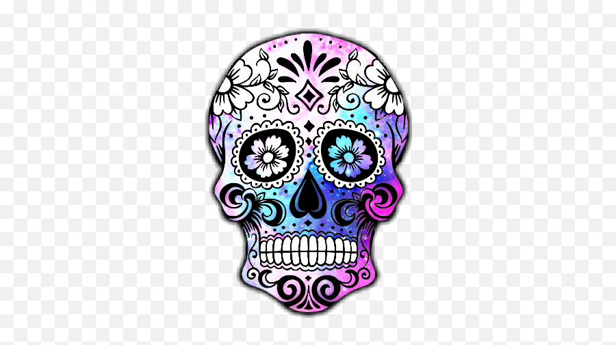 Galaxy Sugar Skull - Sugar Skull Color Pages Emoji,Sugar Skull Emoji