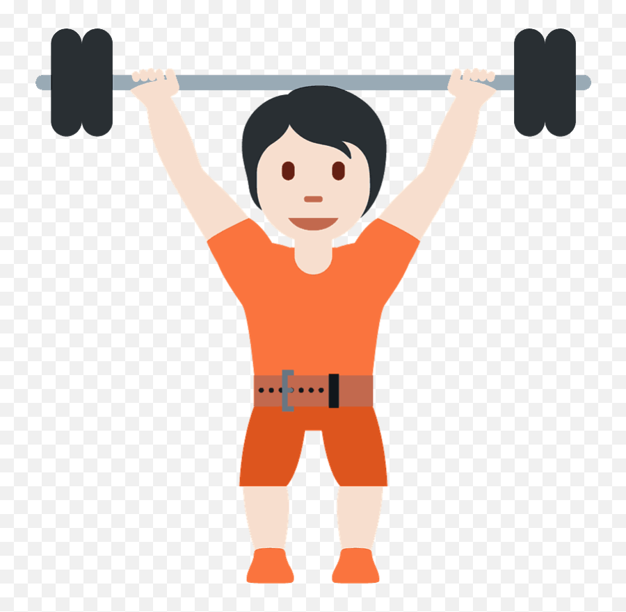 Person Lifting Weights Emoji Clipart - Person Lifting Weight,Workout Emoji