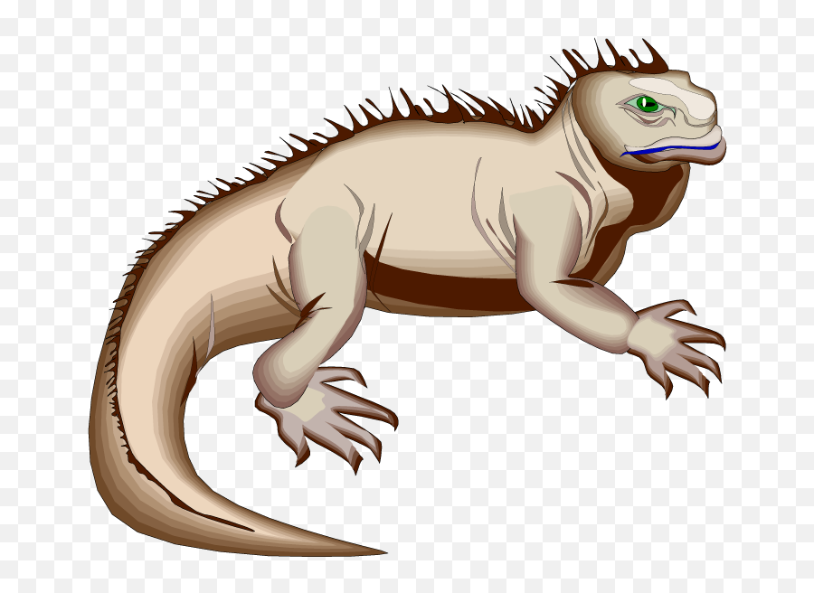 Side View Of A Green Iguana Cartoon Clipart - Wikiclipart Portable Network Graphics Emoji,Iguana Emoji