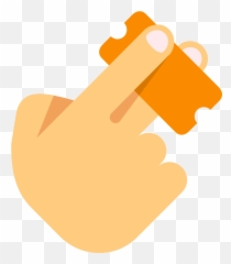 Ticket Clipart Hand Holding - Emoji