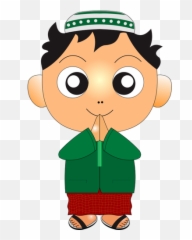 Kid With Praying Cap Vector Clip Art - Ramadhan Png Emoji