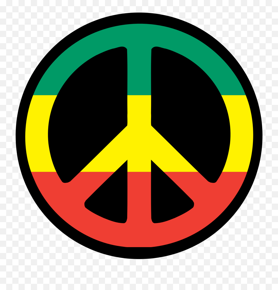 Peace Symbol Clipart Clear Background - Rasta Peace Sign Emoji,Reggae Emoji