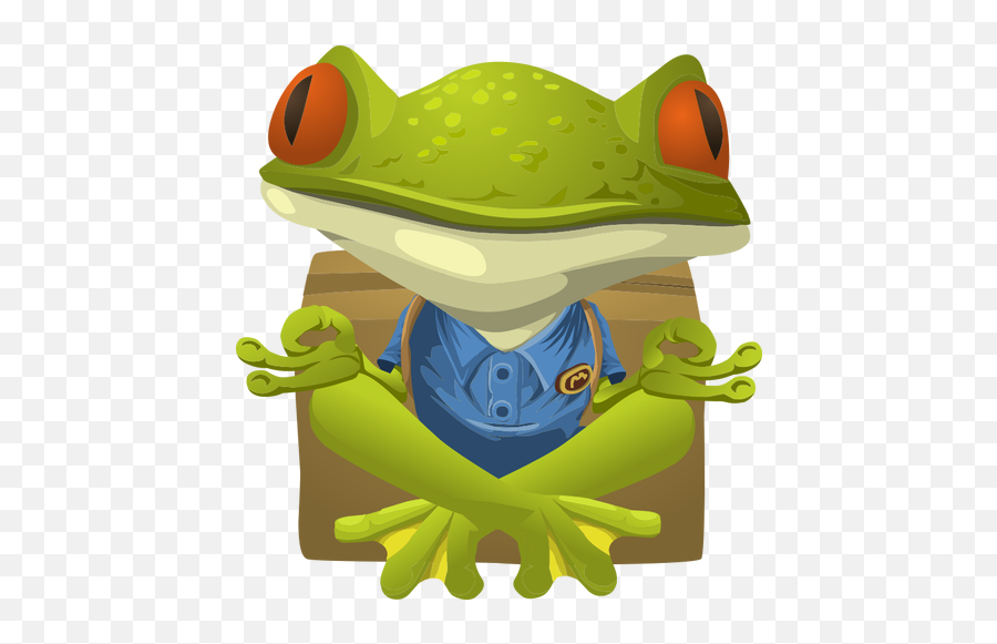 Yoga Frog - Cartoon Frog Public Domain Emoji,Lily Pad Emoji
