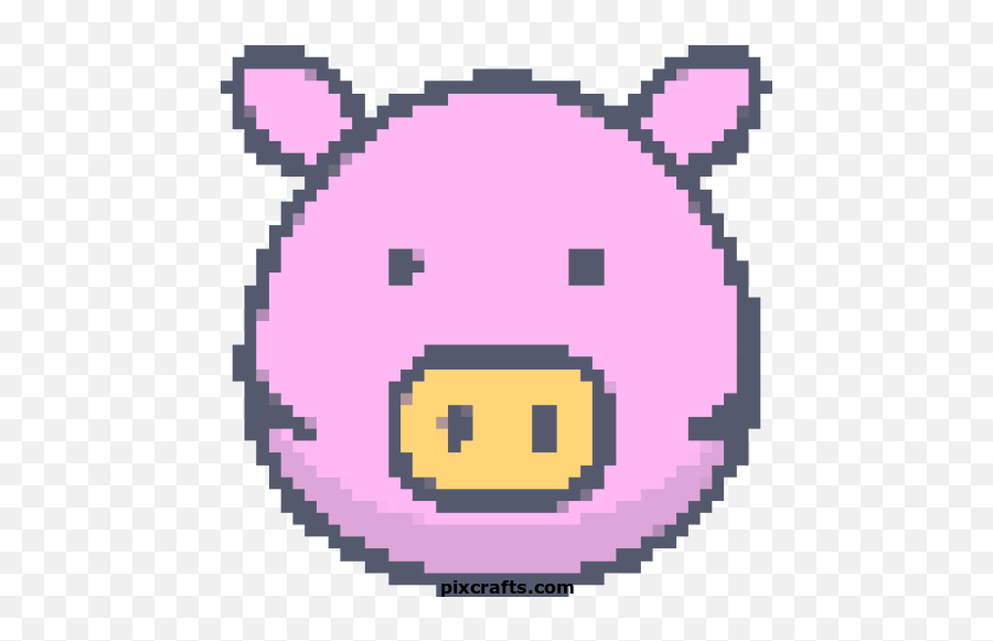 Pig - Happy Face Pixel Emoji,Pig Face Emoticon