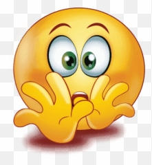 Gradient Scared Emoji Png Image - With Hand In The Mouth