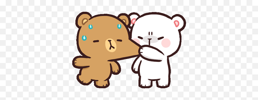 Cute Love Gif - Milk Mocha Bear Gif Emoji,Cuddle Emoji Android