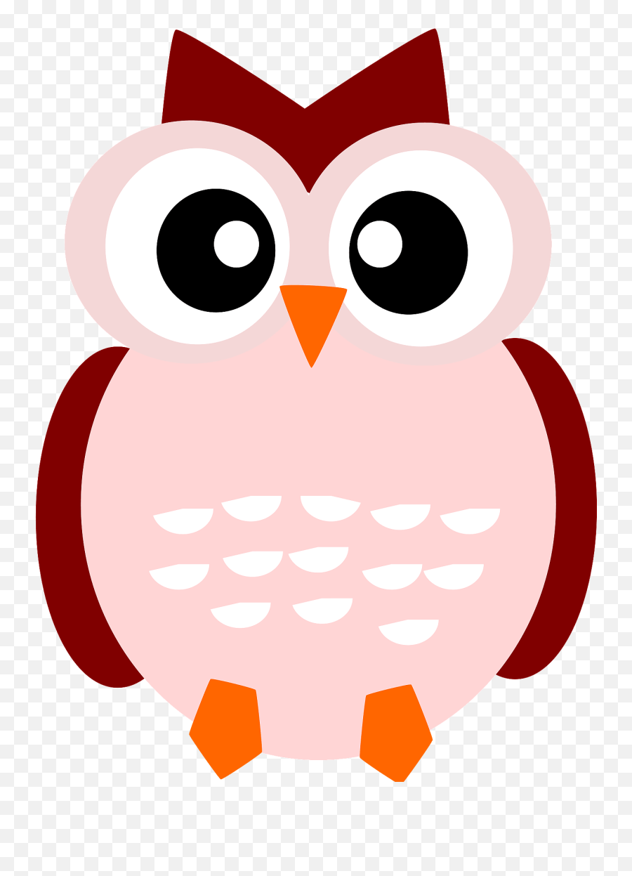 Pink Owl With Wide Eyes Clipart - Owl Cartoon Png Emoji,Wide Eyed Emoji