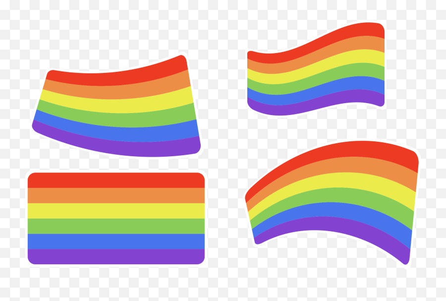 Pack Of 4 Pride Flag Car Decal - Color Gradient Emoji,Israel Flag Emoji