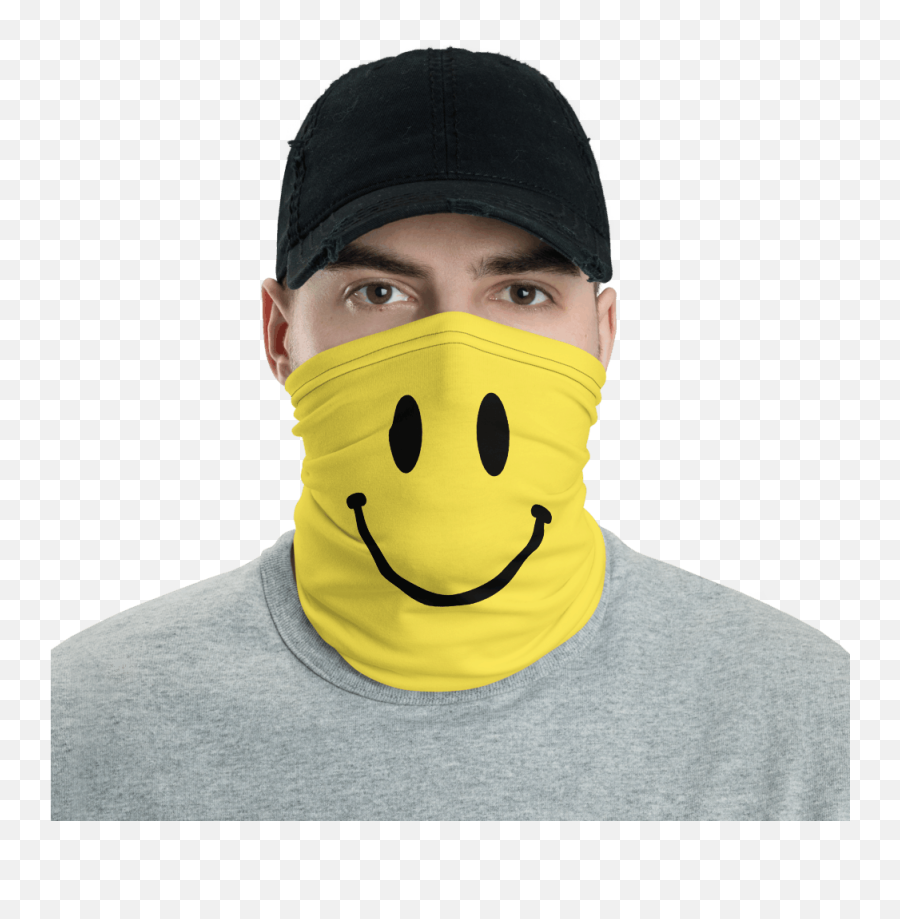 Happy Unisex Bandana Neck Gaiter - Funny Neck Gaiter Emoji,Dong Emoticon