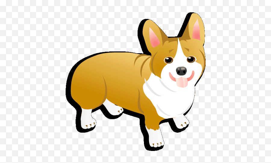 Dog Graphic Welsh Corgi - Corgi Clipart Gif Emoji,Dog Emoticons