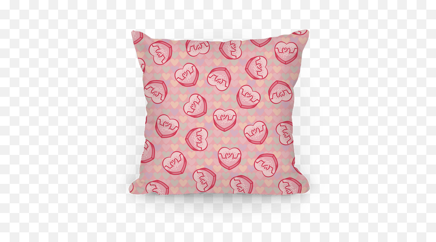 Shrug Emoji Candy Hearts Pattern Throw Pillow - Cushion,Shrug Emoji
