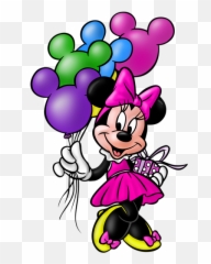 Minnie Mouse - Minnie Mouse With Balloons Emoji,Emoji Minnie Mouse