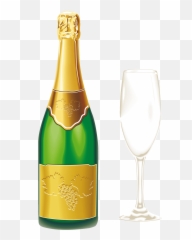 Champagne With Glass Clipart Gallery Yopriceville High Png - Champagne Bottle Clipart Emoji,Champagne Emoji