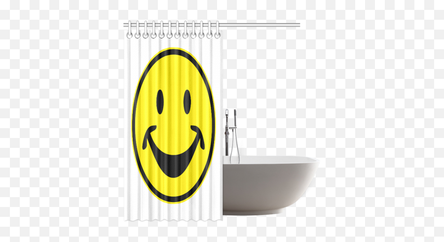 Funny Yellow Smiley For Happy People Shower Curtain 69x72 Id D376015 - Smiley Emoji,69 Emoticon