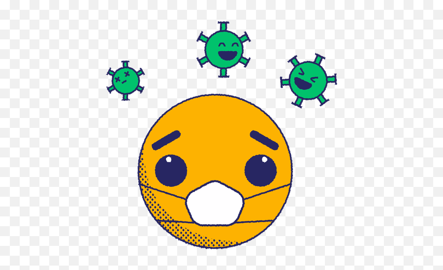 Emoji With Virus Spores Flat - Smiley,Emoji Virus